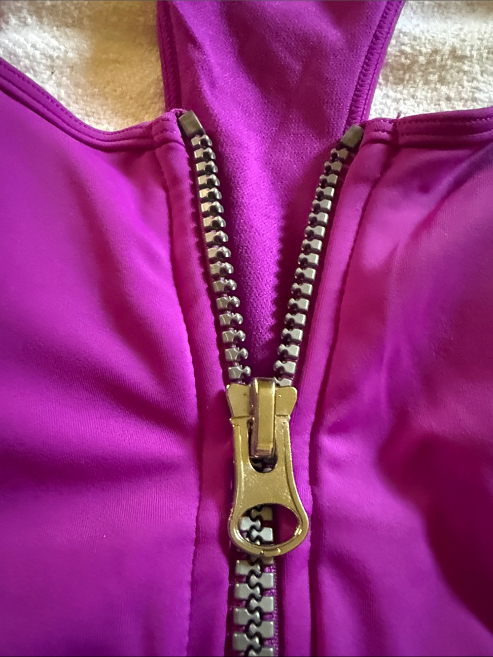 Front-Zip One-Piece Swimsuit in Vibrant Magenta - Picture 2 of 15